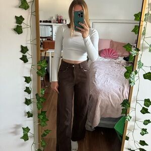 Brown wide legged jean